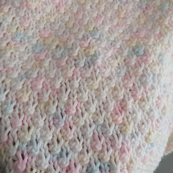 Vintage Hand Knit Pastel Multicolour Button Up Cardigan Size Medium - Picture 15 of 16